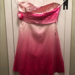 Pink ombré strapless Banana Republic dress.